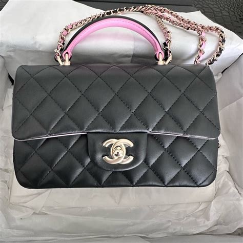 chanel dark pink mini flap bag 23